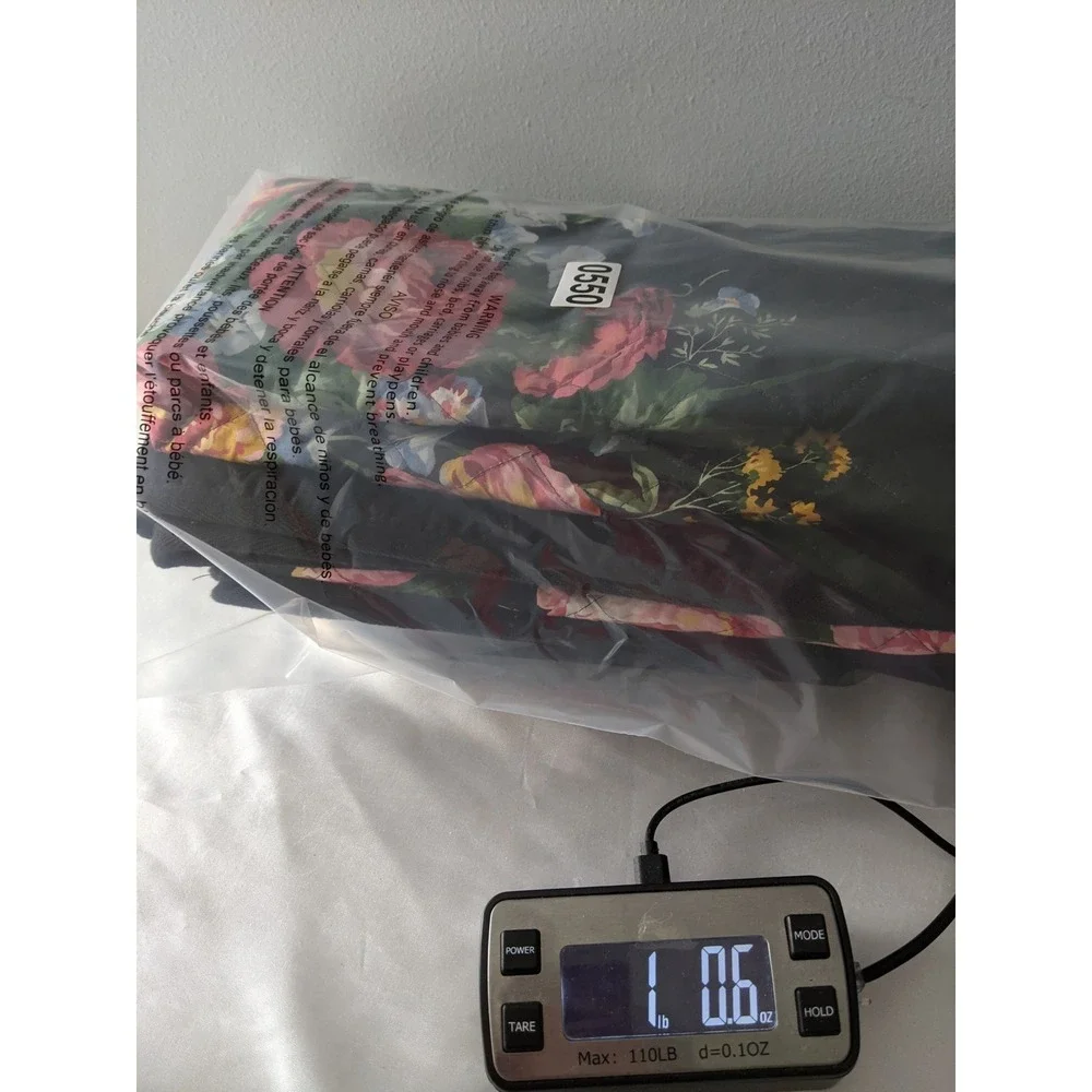 Ralph Lauren Cossette Black Floral Quilted Pillow Shams Set of 2 Cotton 26x26
